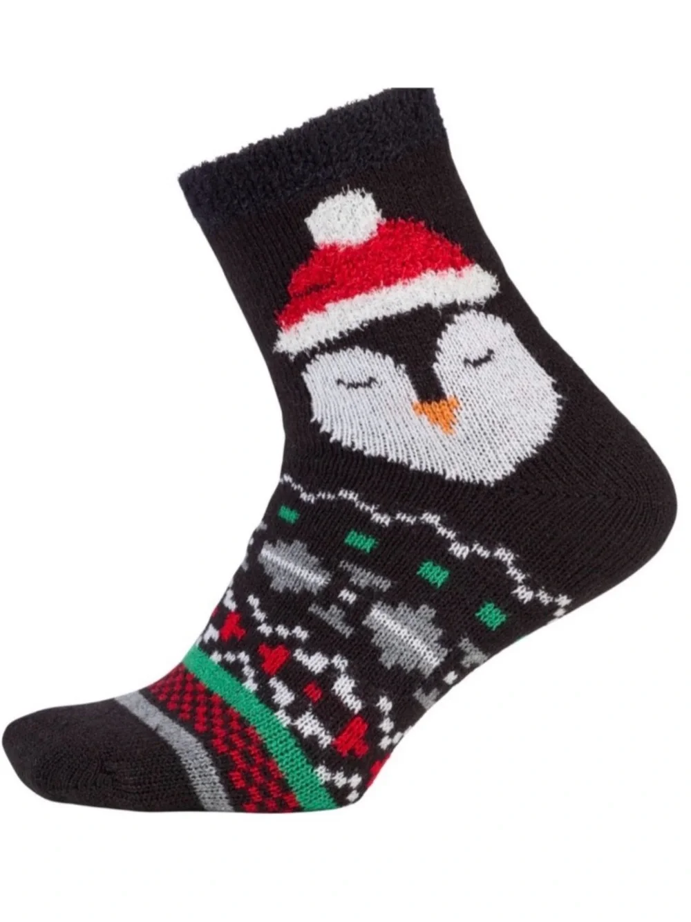 NEW Northeast Outfitters Cozy Cabin Aloe Infused Black Penguin Ankle Socks
